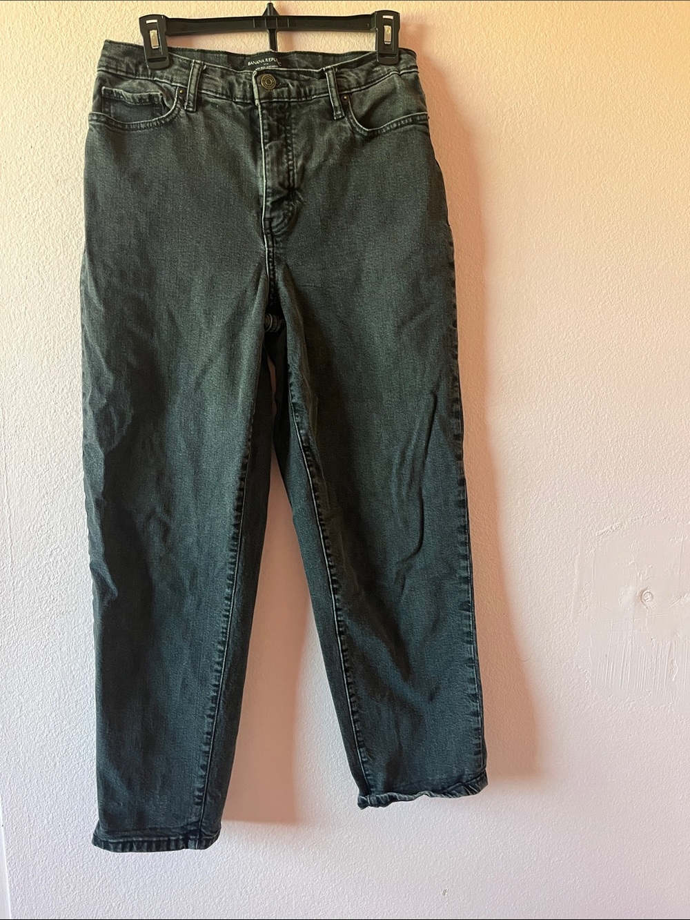 Banana Republic Black High-Rise Straight Jeans